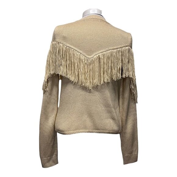 House of Harlow 1960 x Revolve Marlie Fringe Beige Sweater Ladies SMALL - Picture 2 of 9